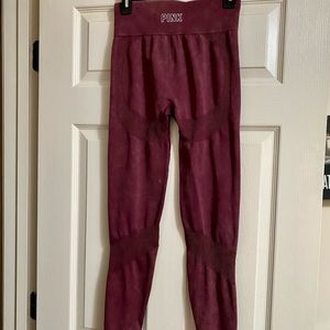 Victoria’s Secret PINK Seamless Workout Tight Size Medium in Merlot Night